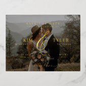 Modernes, elegantes Foto Save the Date Postkarte (Vorderseite)