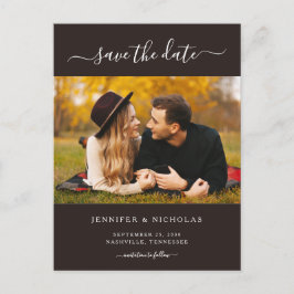 Modernes elegantes Foto Save the Date Verlobung Ankündigungspostkarte