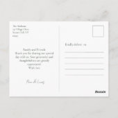 Modernes elegantes Foto Vielen Dank Postkarte (Rückseite)