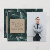 Modernes, elegantes Foto zur Erinnerung an Trauer Postkarte (Vorne/Hinten)