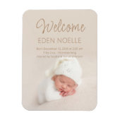 Modernes, elegantes Foto zur Geburtsankündigung in Magnet (Vertikal)