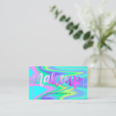 Modernes, elegantes Frame Holographic Makeup Visitenkarte (Stehend Vorderseite)