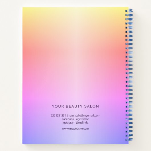 Modernes, elegantes Friseursalon-Terminbuch Notizblock (Rückseite)