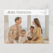 Modernes elegantes, fröhliches WeihnachtsfamilienF Postkarte (Vorderseite)