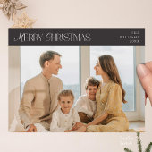 Modernes elegantes, fröhliches WeihnachtsfamilienF Postkarte