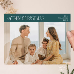 Modernes elegantes, fröhliches WeihnachtsfamilienF Postkarte