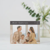 Modernes elegantes, fröhliches WeihnachtsfamilienF Postkarte (Stehend Vorderseite)