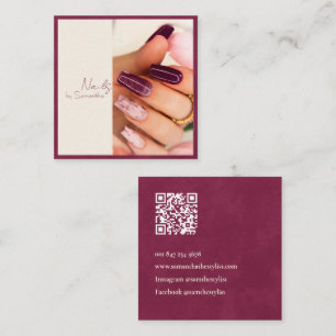 Modernes Elegantes Fuchsia Velvet Quadratische Visitenkarte