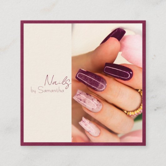 Modernes Elegantes Fuchsia Velvet Quadratische Visitenkarte (Vorderseite)