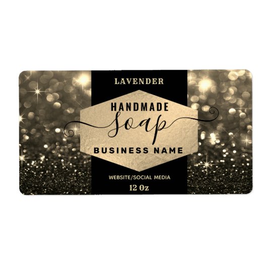 Modernes, elegantes Funkelseifenlabel (Vorne)