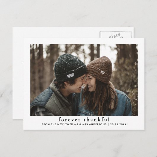 Modernes Elegantes für immer Ein dankbares neues F Postkarte (Vorne/Hinten)