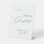 Modernes, elegantes Gästebuch für Hochzeiten - Fot Sockelschild (Vorderseite)