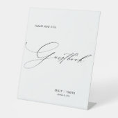 Modernes Elegantes Gästebuch für Hochzeiten Sockelschild (Vorderseite)