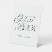 Modernes, elegantes Gästebuch für Hochzeiten Sockelschild (Vorderseite)