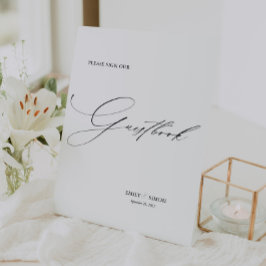 Modernes Elegantes Gästebuch für Hochzeiten Sockelschild