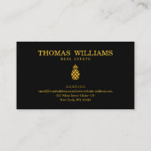 Modernes elegantes gelbes Ananas-Logo auf Visitenkarte (Rückseite)