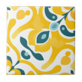 Modernes elegantes, gelbes Aquamarines Spanisches Fliese (Vorderseite)
