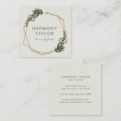 Modernes elegantes geometrisches Boho Quadratische Visitenkarte (Vorne/Hinten)