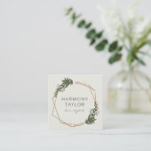 Modernes elegantes geometrisches Boho Quadratische Visitenkarte (Stehend Vorderseite)