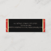 Modernes elegantes geometrisches Rot, Scheren Mini Visitenkarte (Rückseite)