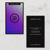 Modernes elegantes gerahmtes Minimalismusveilchen Visitenkarte (Vorne/Hinten)