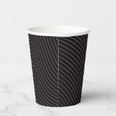 Modernes, elegantes gestreiftes Schwarz Pappbecher (Rechts)