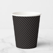 Modernes, elegantes gestreiftes Schwarz Pappbecher (Vorderseite)