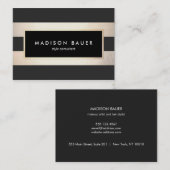 Modernes, elegantes gestreiftes Schwarz und IMITAT Visitenkarte (Vorne/Hinten)