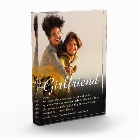 Modernes, elegantes Girlfriend Definition Script Fotoblock (Links)