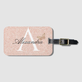 Modernes elegantes Girly Blush Pink Travel Monogra Gepäckanhänger