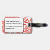 Modernes elegantes Girly Pink Floral Travel Monogr Gepäckanhänger (Rückseite horizontal)