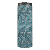 Modernes Elegantes Girly Türkis Swirl Individuelle Thermosbecher (Rückseite)