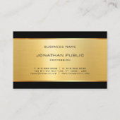 Modernes elegantes Glamour Gold Luxuriöse Vorlage Visitenkarte (Rückseite)