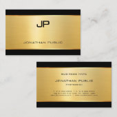 Modernes elegantes Glamour Gold Luxuriöse Vorlage Visitenkarte (Vorne/Hinten)