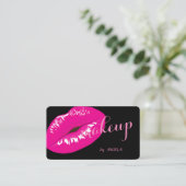 Modernes Elegantes glamouröses Schwarz, Lippen Visitenkarte (Stehend Vorderseite)