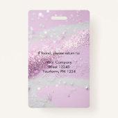 Modernes, elegantes Glitzer Mitarbeiter rund um da Ausweis (Rückseite)