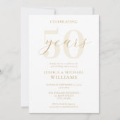 Modernes elegantes Gold 50. Hochzeitstag Einladung (Vorderseite)