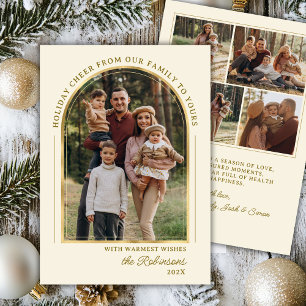 Modernes elegantes Gold Arch Foto Weihnachten glüc