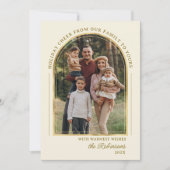 Modernes elegantes Gold Arch Foto Weihnachten glüc (Vorderseite)