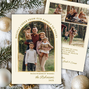 Modernes Elegantes Gold Arch Foto Weihnachtsfest Feiertagskarte