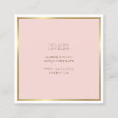 Modernes elegantes Gold Blush Pink White Template Quadratische Visitenkarte (Rückseite)