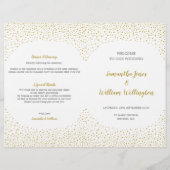 Modernes elegantes Gold Confetti Wedding Programm (Vorderseite)