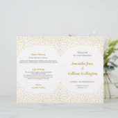Modernes elegantes Gold Confetti Wedding Programm (Stehend Vorderseite)