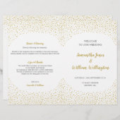 Modernes elegantes Gold Confetti Wedding Programm (Vorne/Hinten)