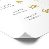 Modernes elegantes Gold Confetti Wedding Timeline- Poster (Ecke)