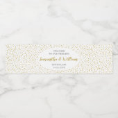 Modernes, elegantes Gold Confetti Willkommenswasse Wasserflaschenetikett (Einzelnes Label)