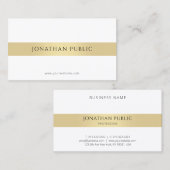 Modernes, elegantes Gold Einfache Berufliche Spitz Visitenkarte (Vorne/Hinten)