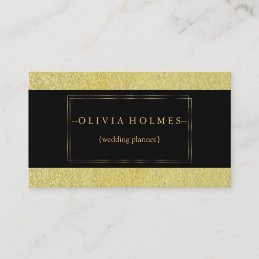 Modernes elegantes Gold Foil Metal Beruflich Busin Visitenkarte (Vorderseite)