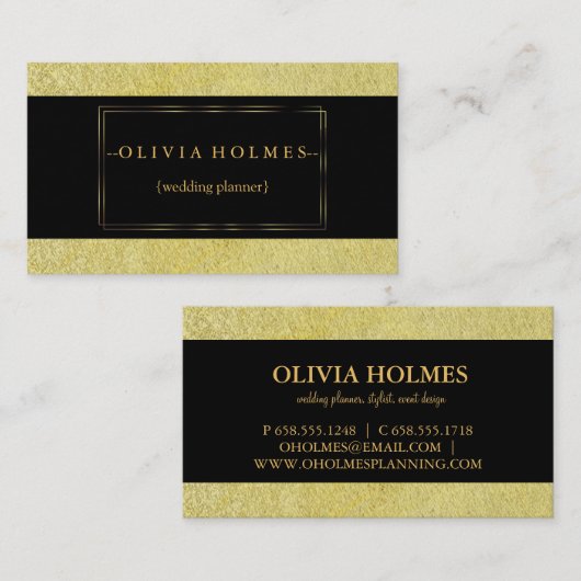 Modernes elegantes Gold Foil Metal Beruflich Busin Visitenkarte (Vorne/Hinten)