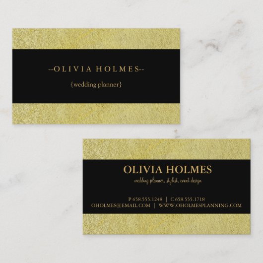 Modernes elegantes Gold Foil Metal Beruflich Busin Visitenkarte (Vorne/Hinten)